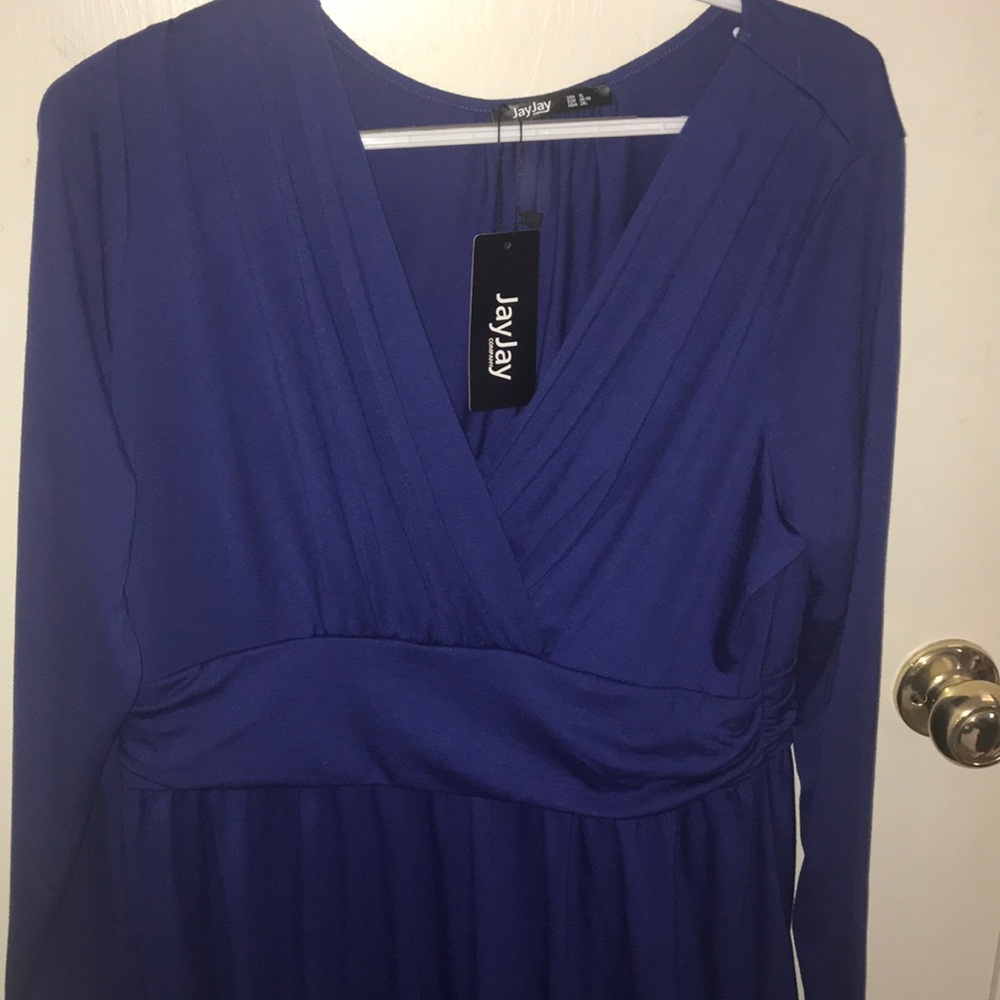 Dress, royal blue, side zip